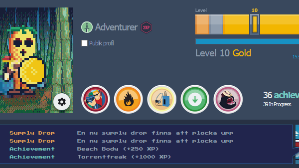 Gamification- skapar nyfikenhet och engagemang! Foto: Printscreen Webhallen, inloggat läge.