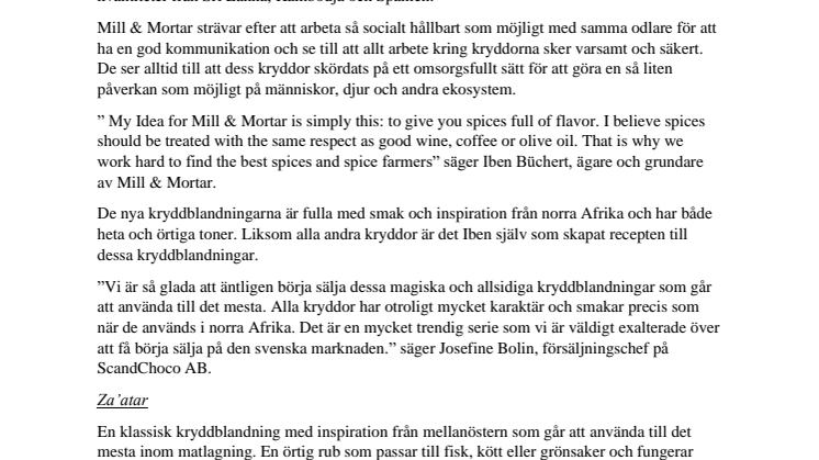 Höstens smakrika nyheter från Mill & Mortar