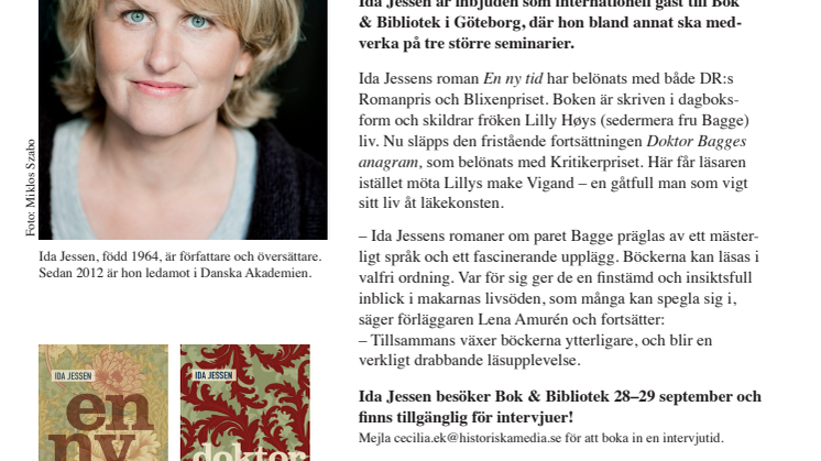 Prisbelönta Ida Jessen till bokmässan. Vill du träffa henne? 