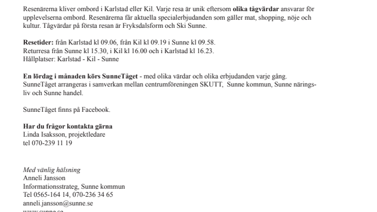Startskott för SunneTåget med shopping och skidåkning