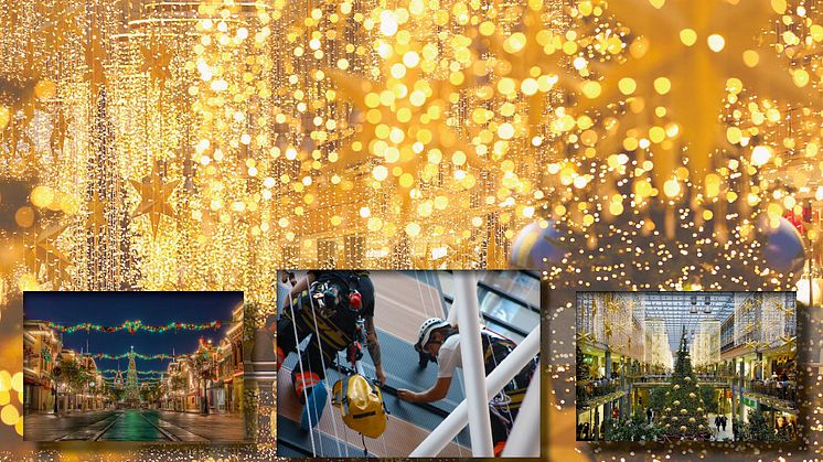 Montage av juldekoration utan kran eller skylift