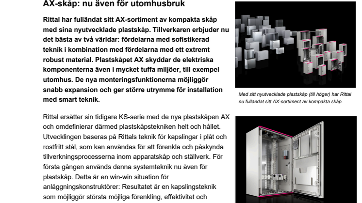 AX-skåp: nu även för utomhusbruk