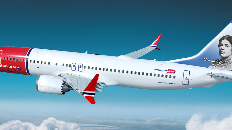 NORWEGIAN SCEGLIE IL VOLTO DI GRAZIA DELEDDA PER DECORARE UNO DEI SUOI BOEING 737 MAX 8 