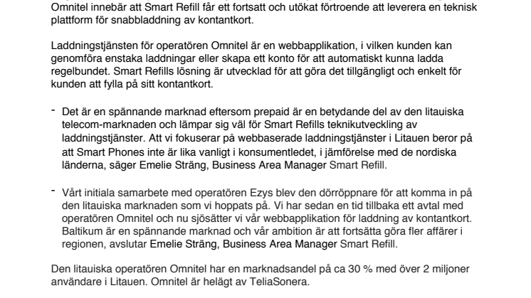 Smart Refill tar en ny och större bit av den baltiska marknaden
