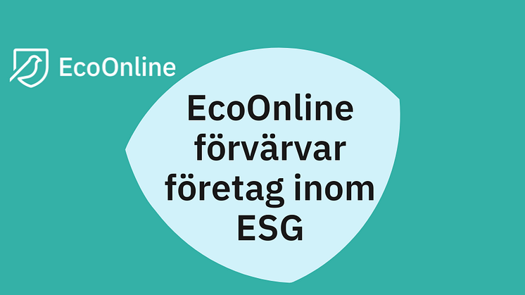 EcoOnline förvärvar företag inom ESG