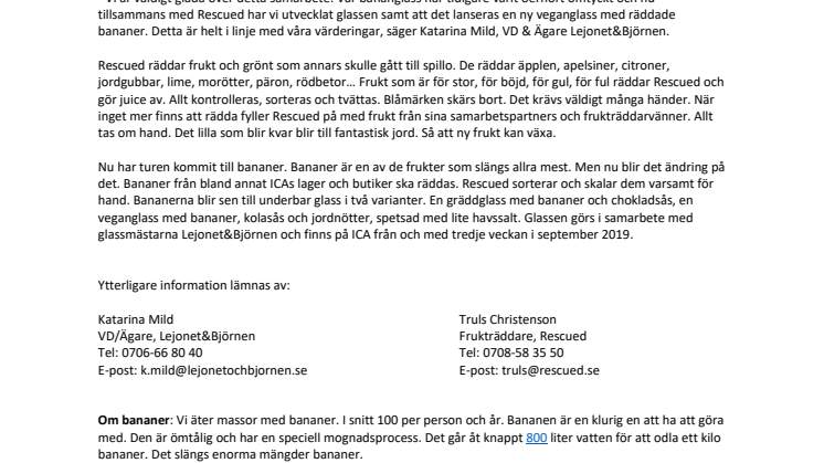 Räddade handskalade bananer blir glass