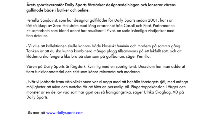DAILY SPORTS SATSAR HÅRDARE MED VÄSSAD DESIGN