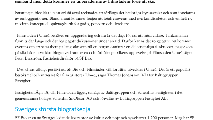 Filmstaden i Umeå genomgår större renovering