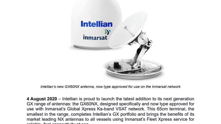 Intellian completes its next generation Global Xpress portfolio with Inmarsat type approval