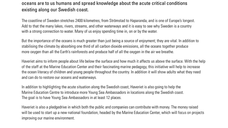 Haveriet - a call to action for our seas
