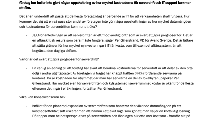 IT-infrastrukturbarometer 2013: Ökning av datamängd och kostnader för serverdrift