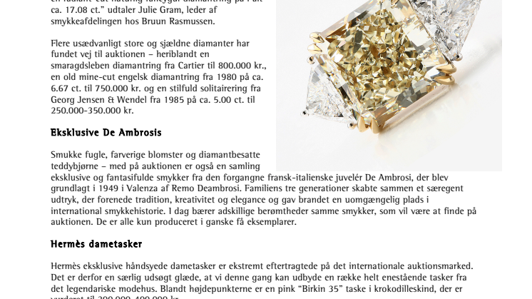 Eksklusive diamanter på juleauktion