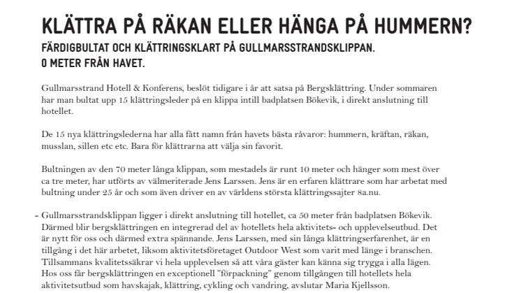 Gullmarsstrandsklippan 0 meter från havet