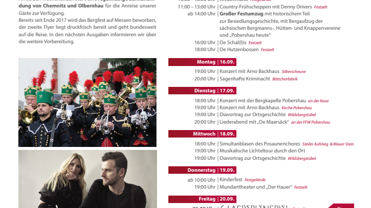 Programm Pobershauer Bergfest 2019 