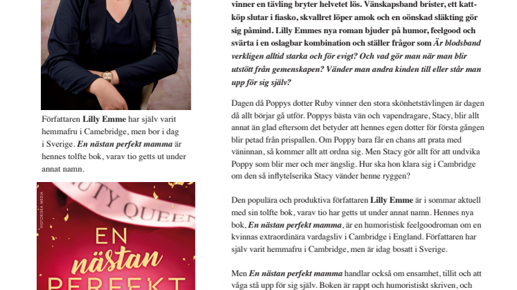 Lilly Emmes nya roman bjuder  på humor, feelgood och svärta i  oslagbar kombination 