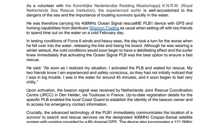 14 July 2022 - Dutch Sea Rescue Crew Member Highlights PLB after Turning Survivor.pdf