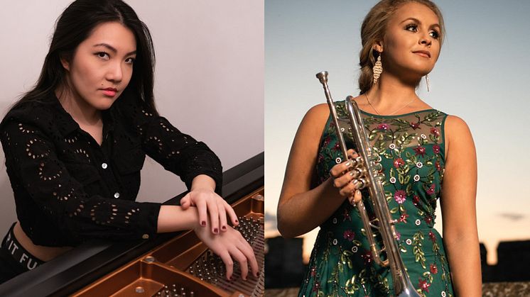 Solisterna Mélodie Zhao, piano och Matilda Lloyd, trumpet