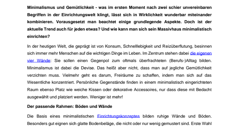 Minimalistisch wohnen: Mut zum Verzicht