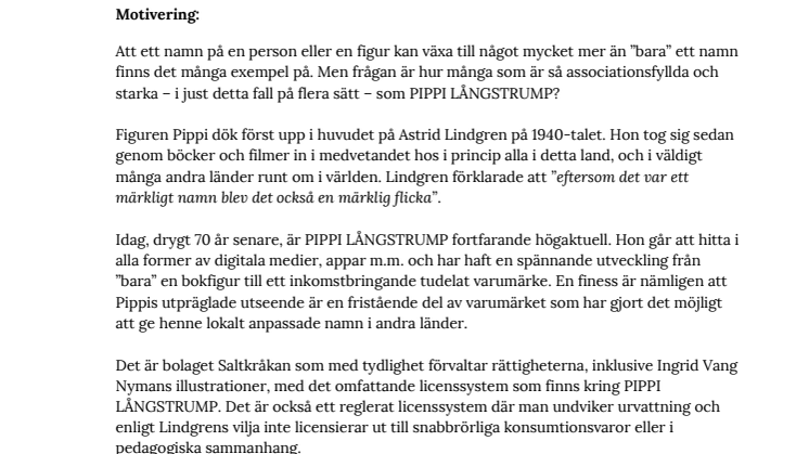 Juryns motivering Signumpriset