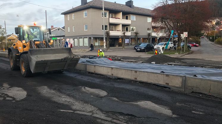 Anleggsmaskin i Grefsenveien_foto Sporveien