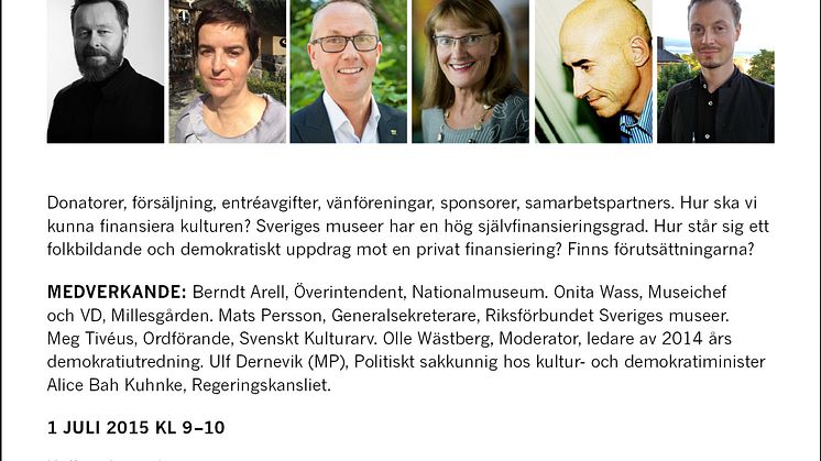 Seminarium i Almedalen om finansiering av kulturen