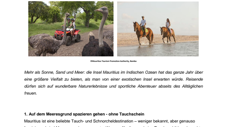 Sieben überraschende Urlaubs-Aktivitäten auf Mauritius