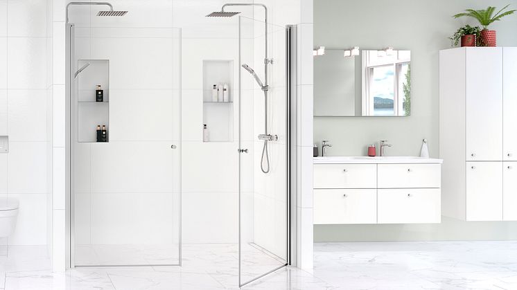 Gustavsberg Shower doors Square in line