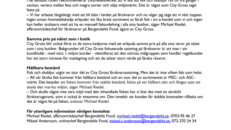  City Gross störst på färsk fisk online