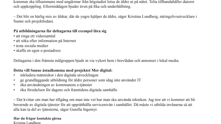 Yngre utbildar äldre för att motverka digitalt utanförskap i Sunne