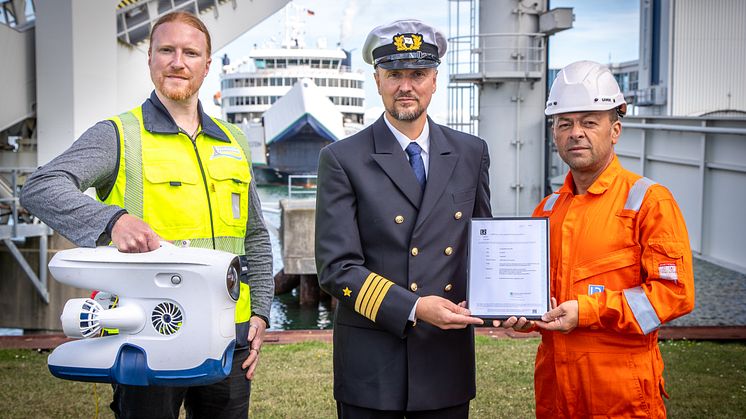 Links nach rechts: Michael Stein (Vesselity), Manuel Martin (Scandlines), Laurent Decu (Lloyd's Register)