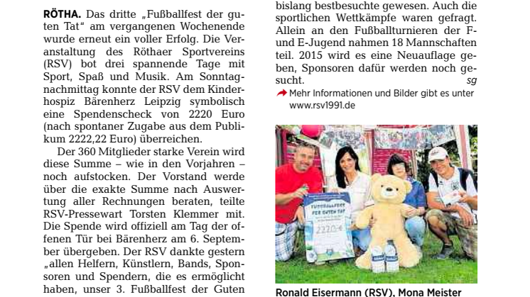 Fussballfest der guten Tat in Rötha