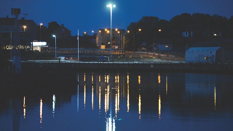 Smålandshamnar Oskarshamn - Först i Sverige med Titan LED mastbelysning