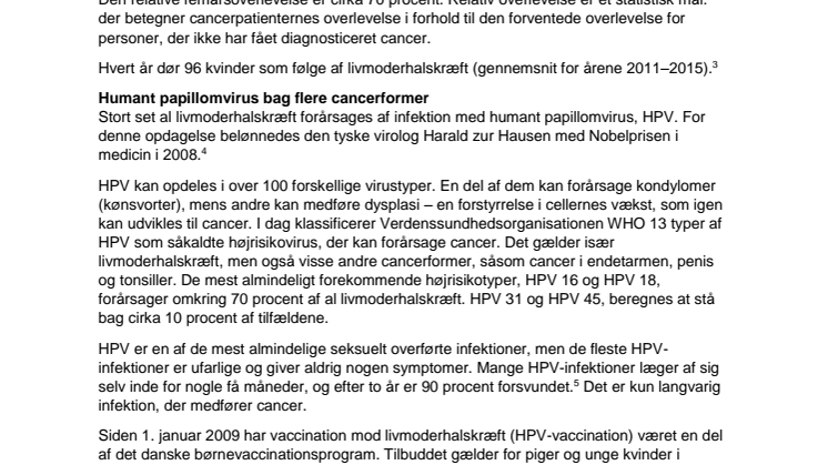 Fakta om livmoderhalskræft
