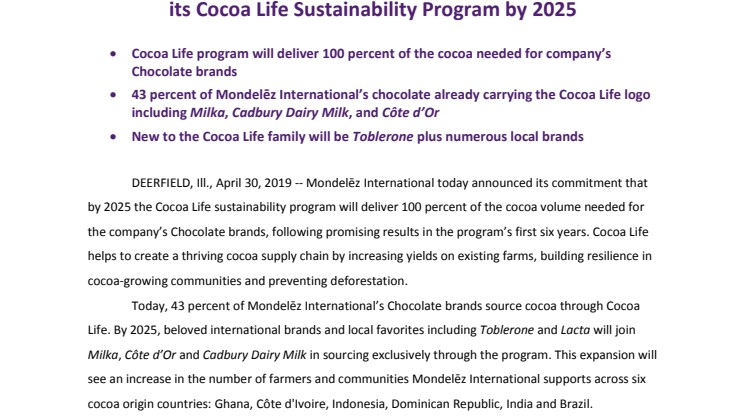 Cocoa Life Annual Report 2018: Framsteg och nya mål för Cocoa life 2025
