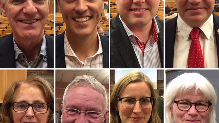 Mats Helmfrid (M), Philip Sandberg (L), Fredrik Ljunghill (M),  Anders Almgren (S), Inga-Kerstin Eriksson (C), Börje Hed (FNL), Fanny Johansson (S), Karin Svensson Smith (MP)