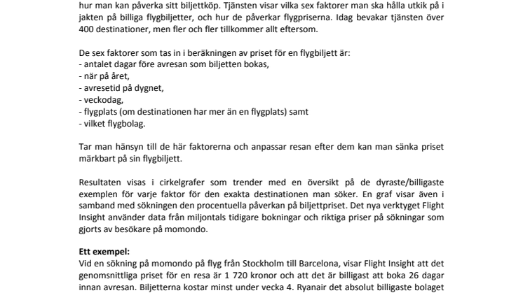 Ny tjänst från momondo hjälper dig sänka flygpriset 