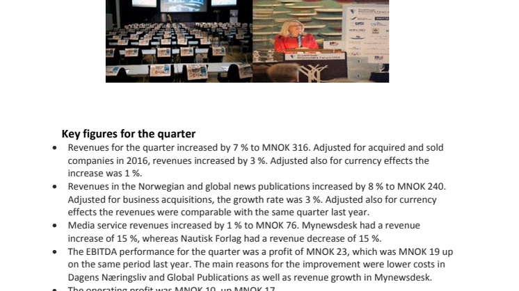 NHST Media Group - Quarterly Report 3rd quarter 2016