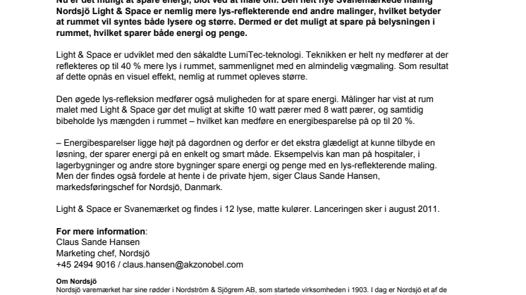 Nordsjö lancerer nu en ny lys-reflekterende maling.