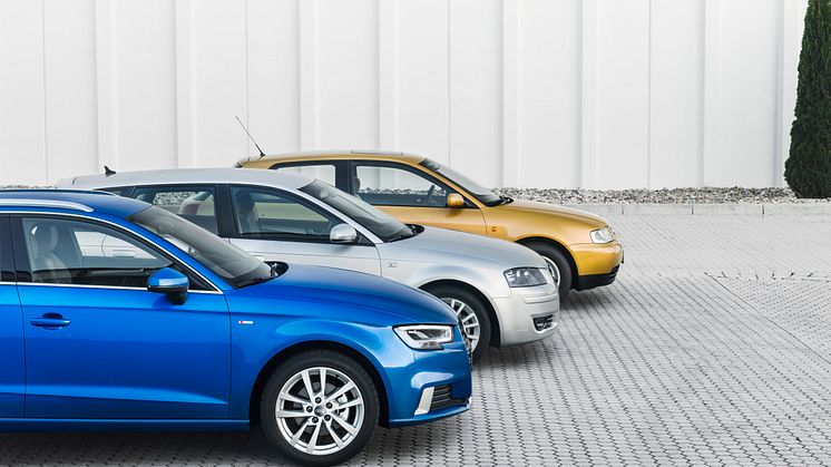 Audi A3, Generation 1 fra 1996,  Generation 2 fra 2004, Generation 3 fra 2016