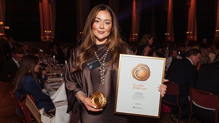 Louise Sköld, founder of  "Big Hair - Big Dream" (BHBD), received the Growth Rings in Gold for the global award Founder of the Year category Small Size Companies at the Founders Awards Gala held at Nalen in Stockholm on September 19.
