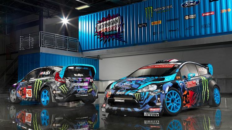 Ken Blockin Fiesta ST kilpa-autotalli