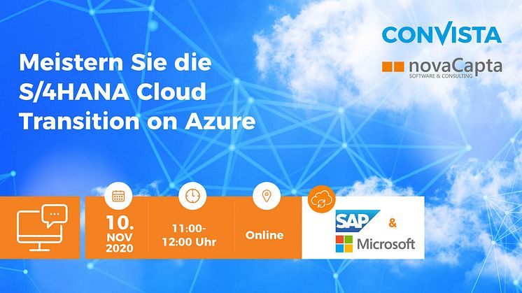 S/4HANA Cloud Transition on Azure: novaCapta und ConVista veranstalten Webinar