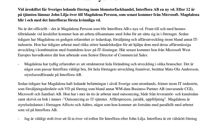 Hon blir Interfloras nya vd 