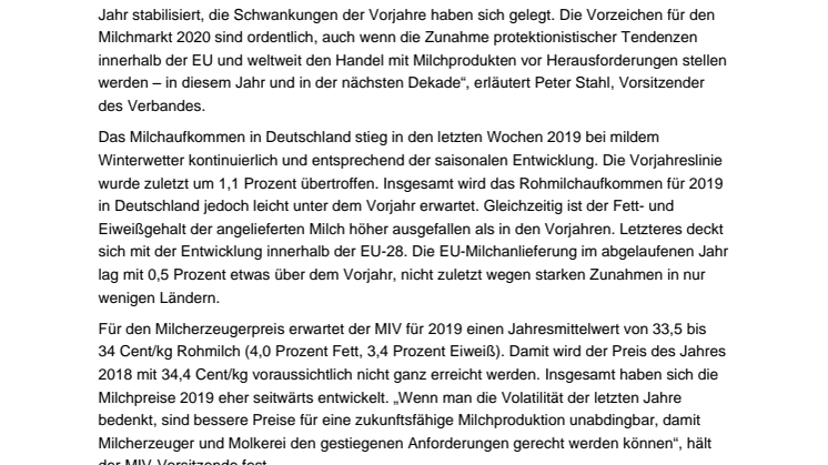 Die neuen 20er Jahre – Erwartungen an Milchmarkt und Politik