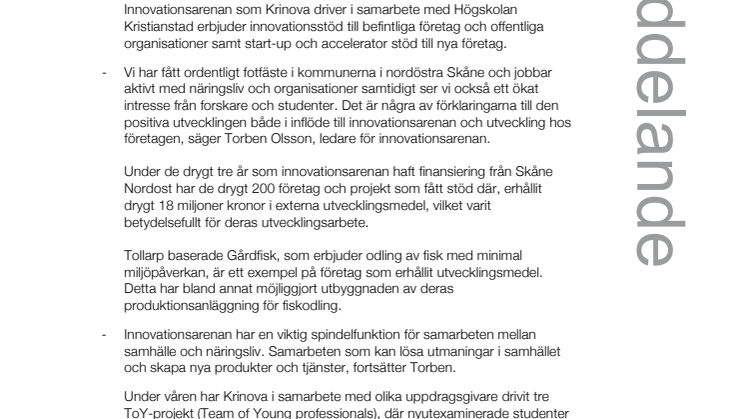 50-procentig ökning av företag som söker innovationsstöd hos Krinova
