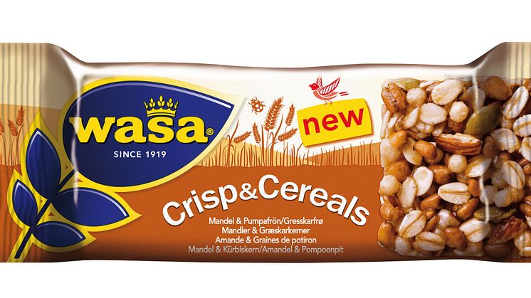 En ny smak av Wasa Crisp & Cereals – Mandel och Pumpafrön