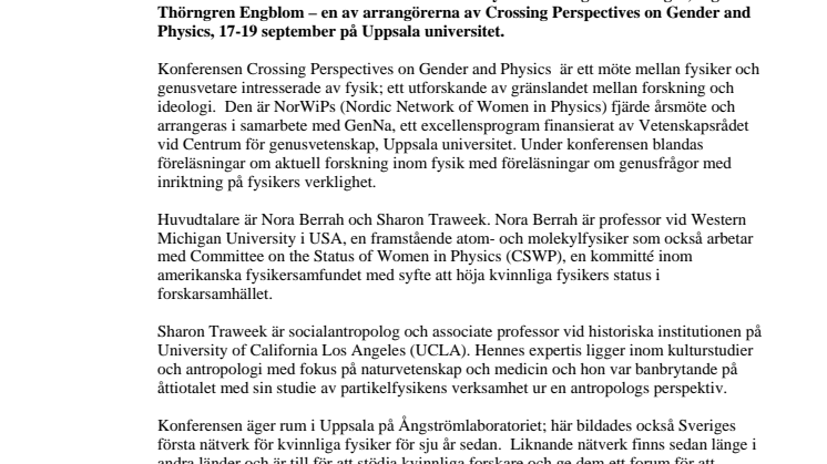 Forskning och verklighet: genus i fysikens värld