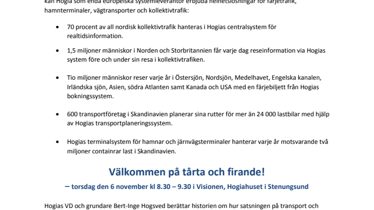 Hogia firar 25-årig transportsatsning