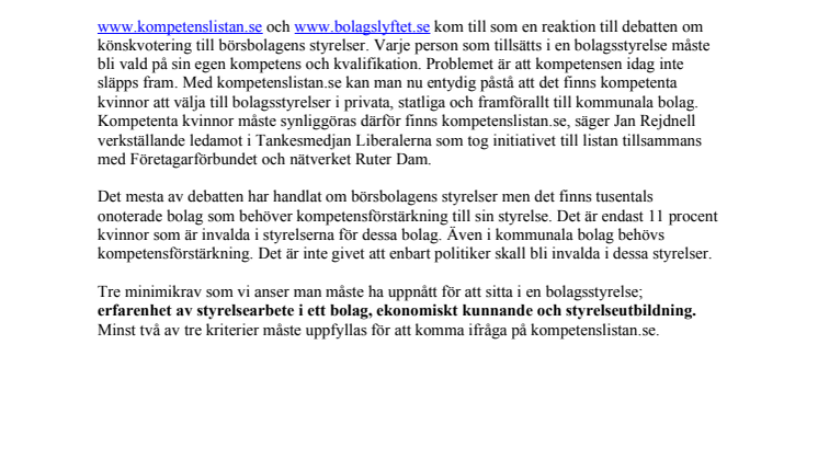 Kvinnliga kompetenslistan växer med kandidater till bolagsstyrelserna - nu med 257 kvinnor