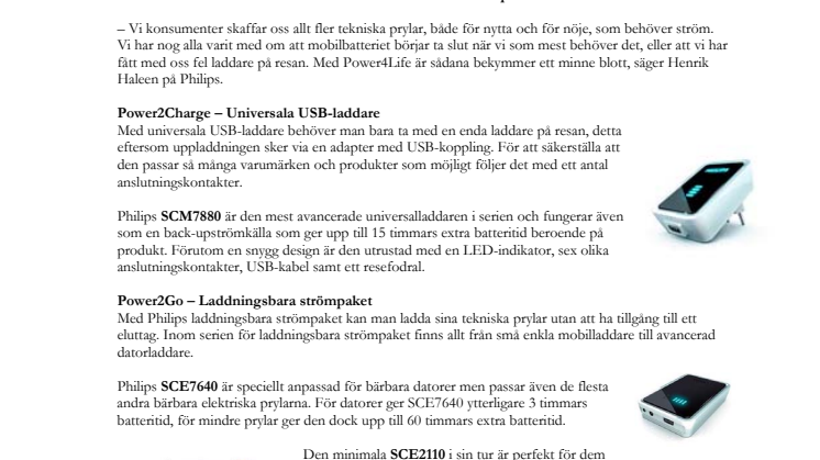 Aldrig mer slut på ström med Philips Power4Life 